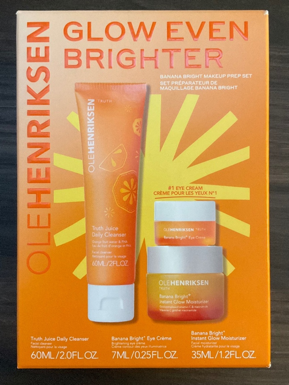 NWT OLEHENRIKSEN Glow Even Brighter Banana Bright Makeup Prep Set